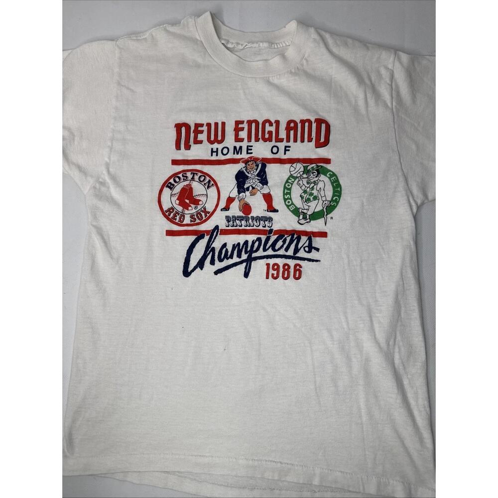 1986  England Champions T-Shirt  Red Sox Patriots Celtics